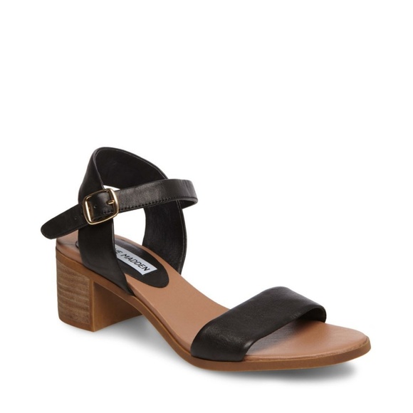 steve madden black heel sandals